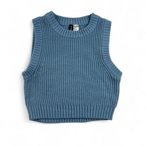 H&M Blue Cropped Knit Vest – Women’s Size Small